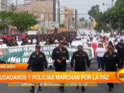 Áncash: ciudadanos y policías marchan por la paz