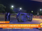 Trujillo: Ambulancia y combi impactan en baipás de Mansiche