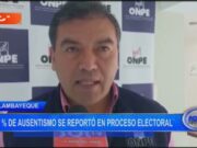 Lambayeque: 31% de ausentismo se reportó en proceso electoral