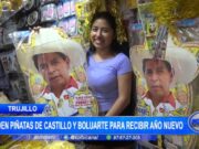 Trujillo: venden piñatas de Castillo y Boluarte para recibir año nuevo