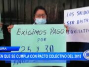 Piura: piden que se cumpla con pacto colectivo del 2018
