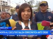 Alcaldesa de Chiclayo exhorta al Ejecutivo salida democrática ante crisis