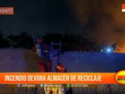 Trujillo: incendio devora almacén de reciclaje