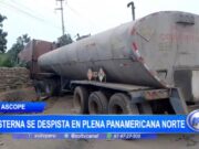 La Libertad: cisterna se despista en plena Panamericana Norte