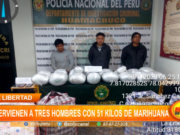 La Libertad: intervienen a tres hombres con 51 kilos de marihuana