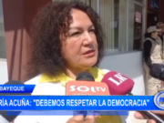 María Acuña: «debemos respetar la democracia»