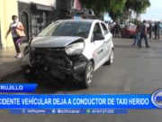 Trujillo: accidente vehicular deja a conductor de taxi herido
