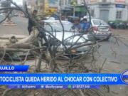 Trujillo: motociclista queda herido al chocar con colectivo