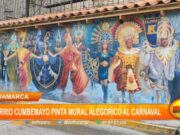 Cajamarca: barrio Cumbemayo pinta mural alegórico al carnaval