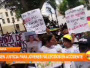 Piura: ciudadanos exigen justicia para jóvenes fallecidos en accidente