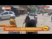 Chiclayo: comerciantes realizan limpieza en mercado Moshoqueque