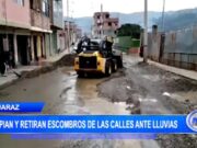 Áncash: limpian y retiran escombros de las calles ante lluvias