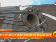 Trujillo: poste a punto de desplomarse es una amenaza