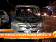 Trujillo: cuatro vehículos afectados tras incendio en taller