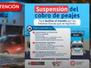 Suspenden cobro de peajes en tres tramos de la red vial nacional por las intensas lluvias