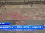 Trujillo: dañan monumento de La Libertad y piso de la plaza mayor