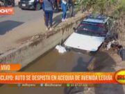Chiclayo: auto se despista en acequia de avenida Leguía