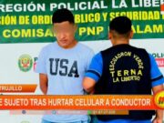 Trujillo: cae sujeto tras hurtar celular a conductor