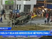 Trujillo: taxi vuelca y deja dos heridos en Av. Metropolitana I