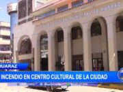 Incendio devasta centro cultural en Huaraz: dos obreros heridos