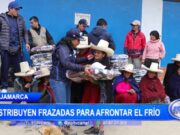 Distribución de frazadas en Cajamarca para combatir el frío