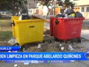 Exigen limpieza urgente en parque Abelardo Quiñones de Trujillo por acumulación de basura