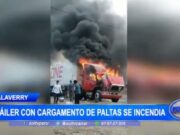 Incendio Devasta Tráiler con Paltas en Panamericana Norte
