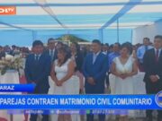 Huaraz: 78 parejas, incluyendo una de 80 años, se unen en matrimonio civil comunitario