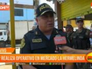 Operativo PNP en mercado La Hermelinda en Trujillo aumenta la seguridad