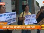 Docentes del colegio Rafael Narváez en Trujillo protestan por la falta de pago