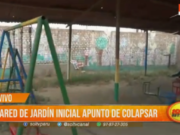 Trujillo: pared de jardín inicial punto de colapsar