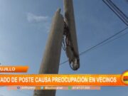 Vecinos Alertan por Poste a Punto de Caer en Distrito de Moche