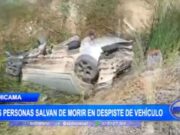 Dos personas rescatadas tras despiste de vehículo en carretera Panamericana