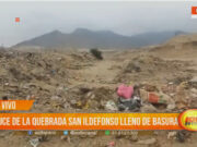 Cauce de la quebrada San Ildefonso lleno de basura