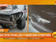 Choque entre patrullero y furgón daña patrimonio cultural en Trujillo