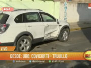 Triple choque en Trujillo deja madre e hija heridas