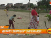 Vecinos se organizan y limpian parque en El Porvenir