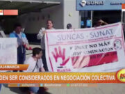 Trabajadores CAS de la SUNAT en Cajamarca exigen igualdad en negociación colectiva