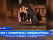 Despiste de Camioneta de Seguridad Ciudadana deja dos Heridos en Santiago de Cao