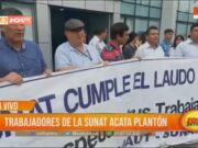 Trabajadores de Sunat Exigen Cumplimiento de Laudo Arbitral en Plantón Pacífico