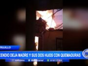 Incendio en vivienda deja a madre y sus dos hijos con quemaduras