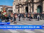 Cajamarca: policías rinden homenaje a Santa Rosa de Lima