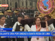 Lima: Boluarte ora por unidad a Santa Rosa de Lima