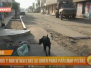Trujillo: vecinos y mototaxistas se unen para parchar pistas