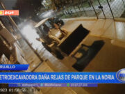 Trujillo: retroexcavadora daña rejas de parque en La Noria