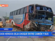 Virú: accidente entre camión con 60 sacos de papa y bus