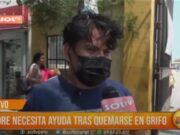 Trujillo: madre necesita ayuda tras quemarse en grifo