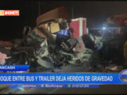 Áncash: choque entre bus y tráiler deja heridos de gravedad