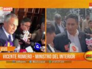 Ministro del Interior discute detención de acusado y moción de censura