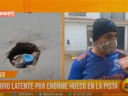 Trujillo: peligro latente por enorme hueco en la pista